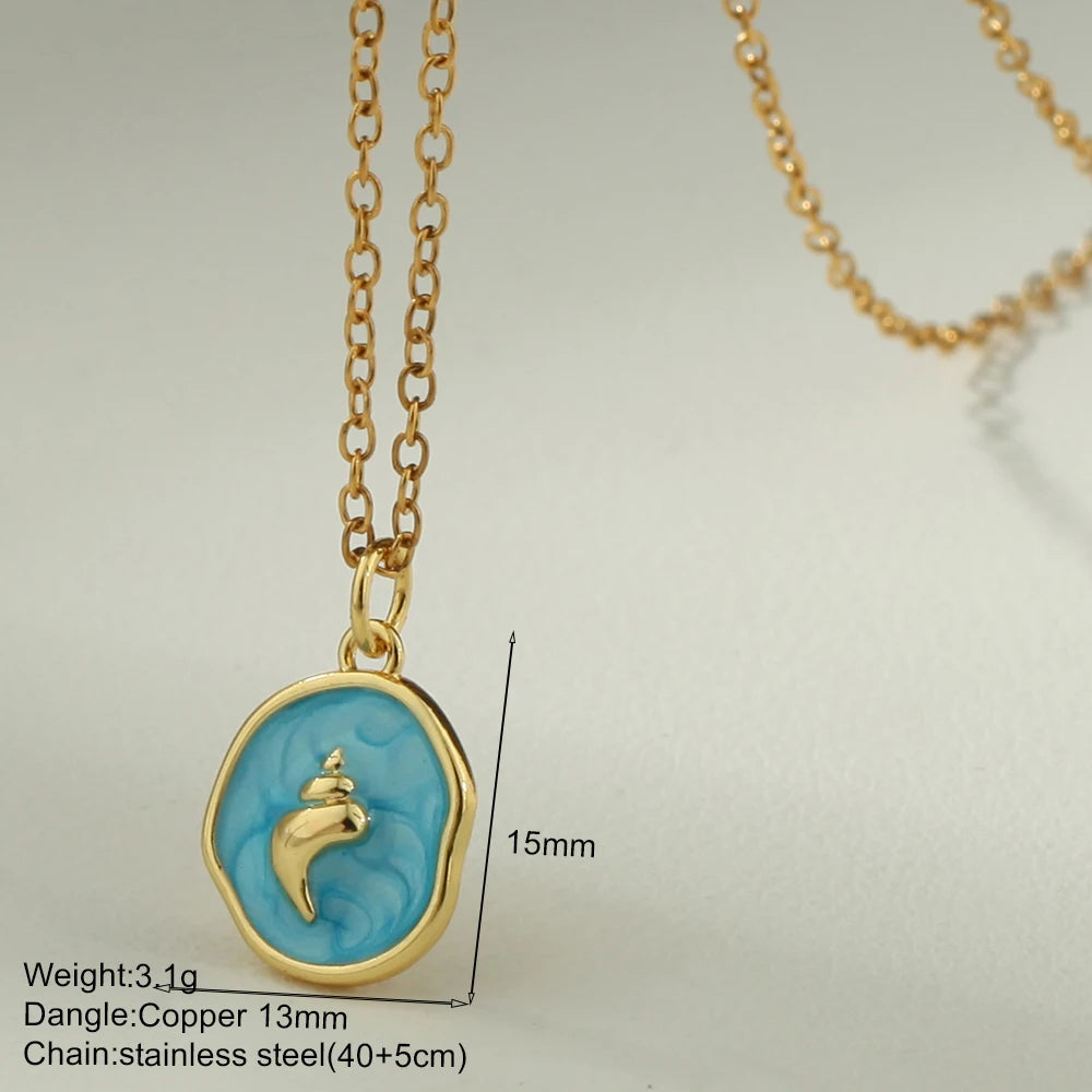 Bohemian Enamel Moon & Star Necklace