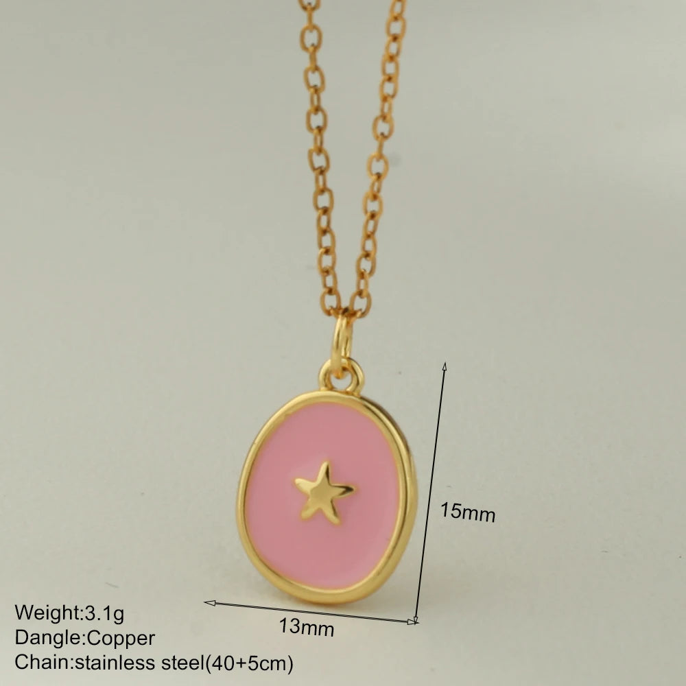 Bohemian Enamel Moon & Star Necklace