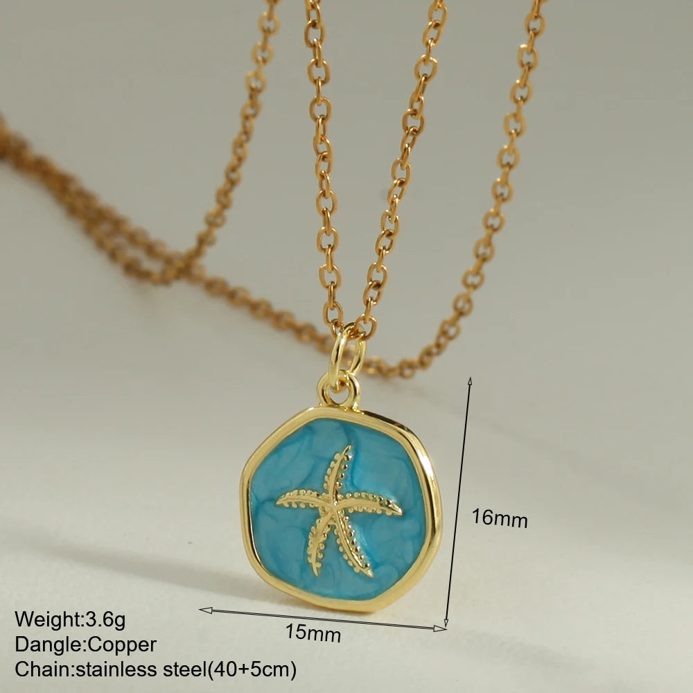 Bohemian Enamel Moon & Star Necklace