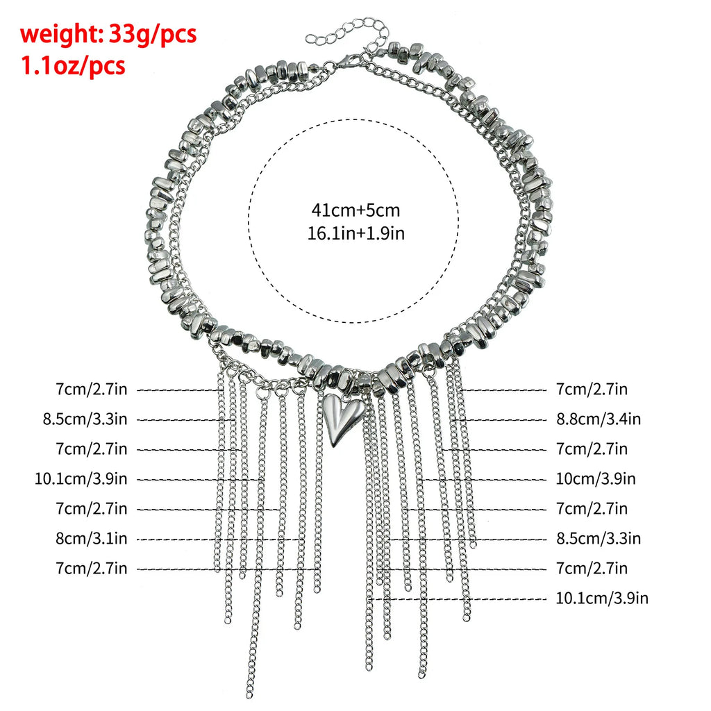 Retro Dripping Heart Shaped Chain Pendant