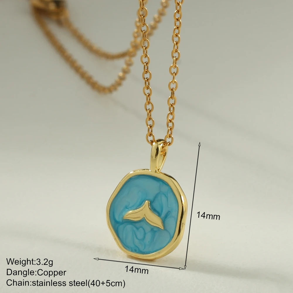 Bohemian Enamel Moon & Star Necklace