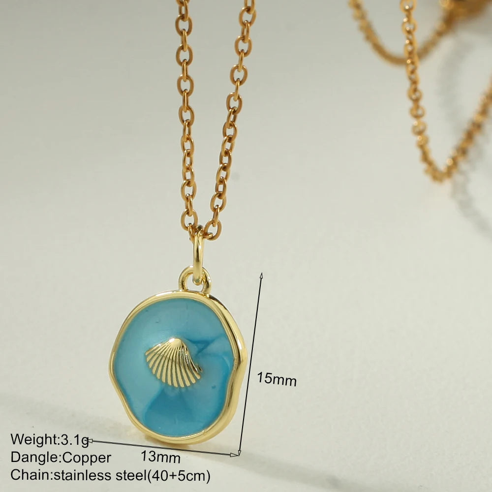 Bohemian Enamel Moon & Star Necklace