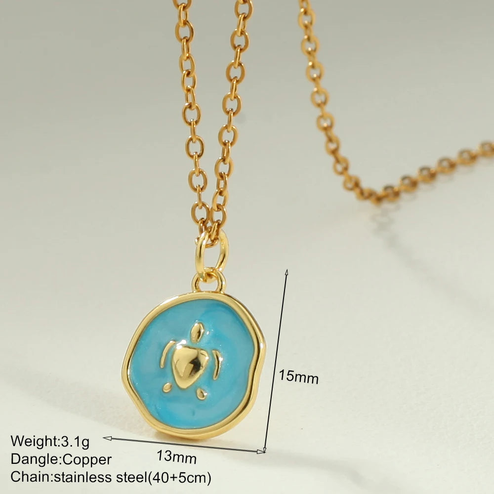 Bohemian Enamel Moon & Star Necklace