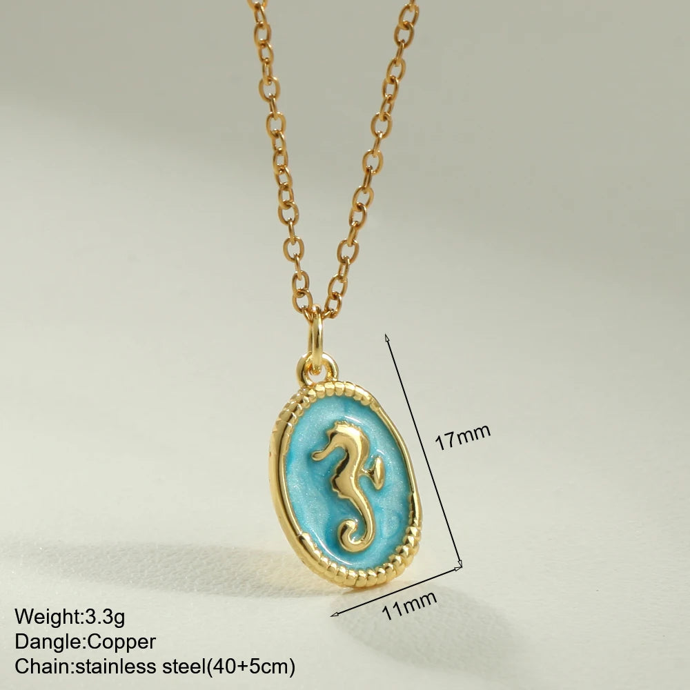 Bohemian Enamel Moon & Star Necklace